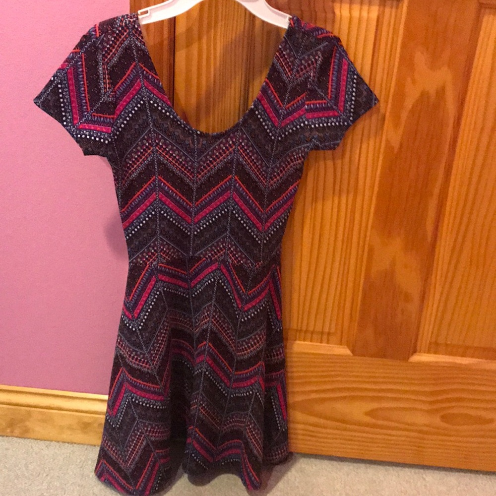Chevron Scoop Neck Dress